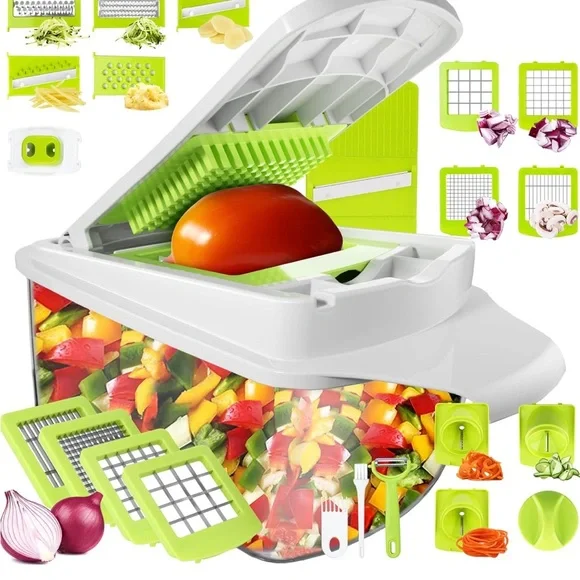 EUC Multi-Functional Kitchen Tools Vegetable Chopper & Slicer Dicer w/ Container - Picture 2 of 8